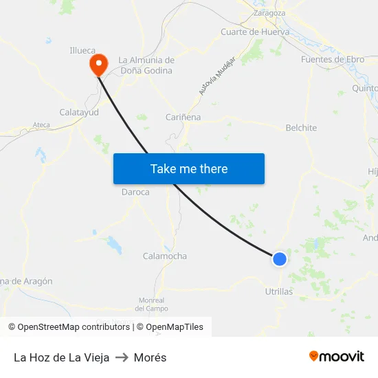 La Hoz de La Vieja to Morés map