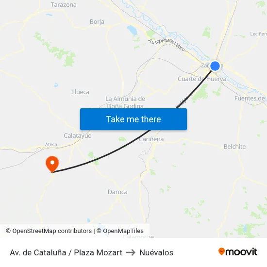 Av. de Cataluña / Plaza Mozart to Nuévalos map
