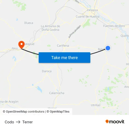 Codo to Terrer map