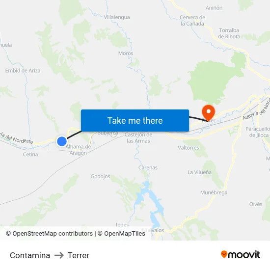 Contamina to Terrer map