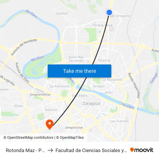 Rotonda Maz - Pasarela to Facultad de Ciencias Sociales y Del Trabajo map