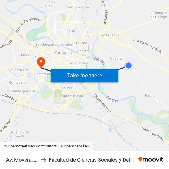 Av. Movera, 597 to Facultad de Ciencias Sociales y Del Trabajo map