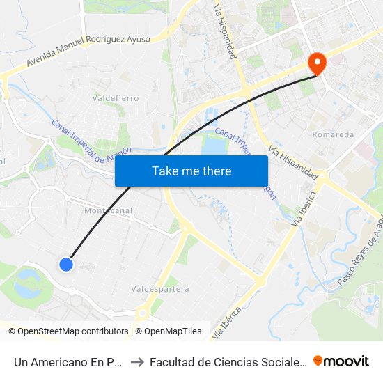 Un Americano En París N. º 67 to Facultad de Ciencias Sociales y Del Trabajo map