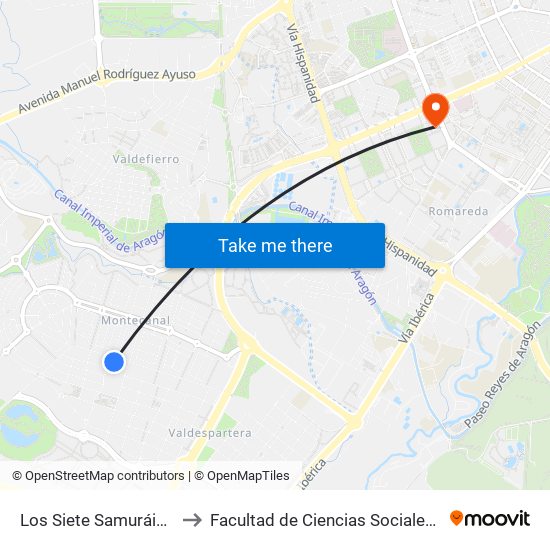 Los Siete Samuráis / Colegio to Facultad de Ciencias Sociales y Del Trabajo map