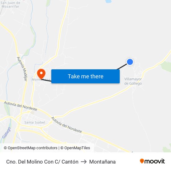 Cno. Del Molino Con C/ Cantón to Montañana map