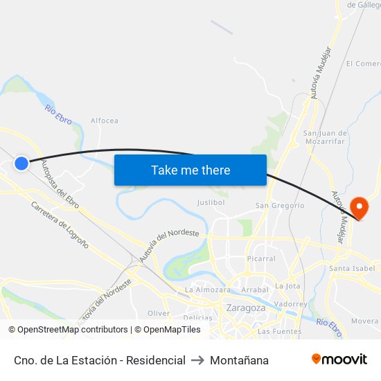 Cno. de La Estación - Residencial to Montañana map