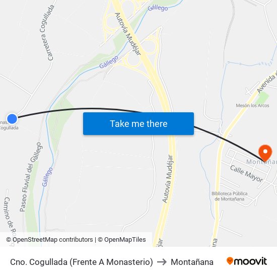 Cno. Cogullada (Frente A Monasterio) to Montañana map