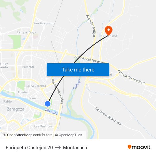 Enriqueta Castejón 20 to Montañana map