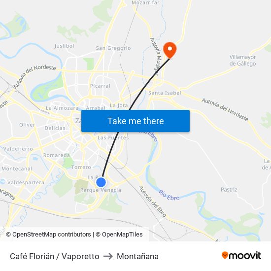 Café Florián / Vaporetto to Montañana map