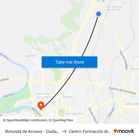 Rotonda de Acceso - Ciudad Del Transporte to Centro Formación Arsenio Jimeno map