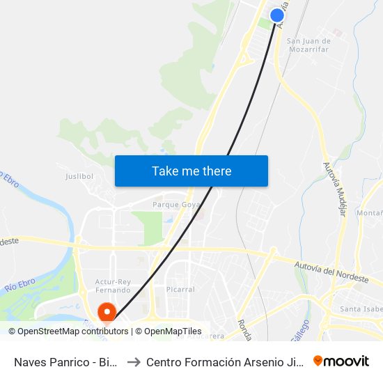 Naves Panrico - Bimbo to Centro Formación Arsenio Jimeno map