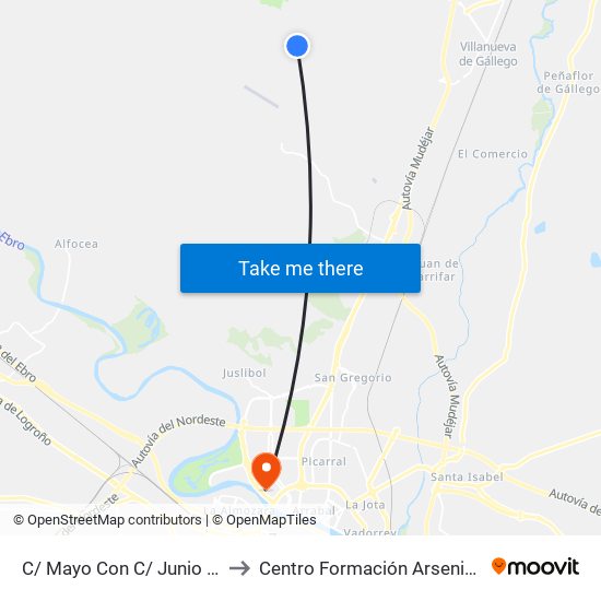 C/ Mayo Con C/ Junio (Vuelta) to Centro Formación Arsenio Jimeno map
