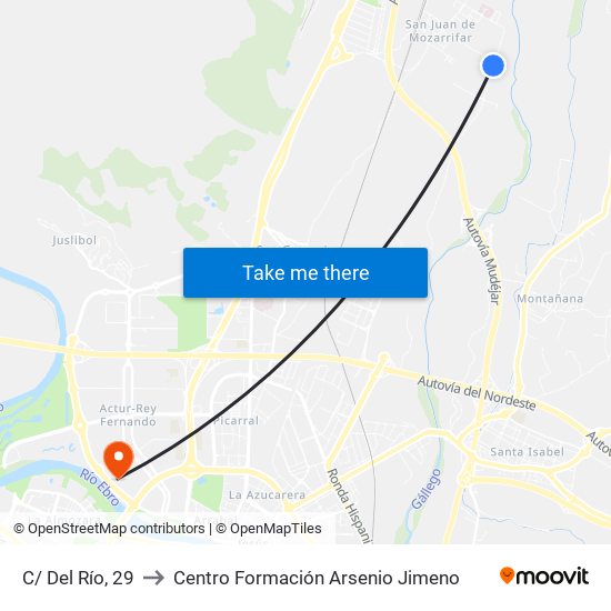 C/ Del Río, 29 to Centro Formación Arsenio Jimeno map