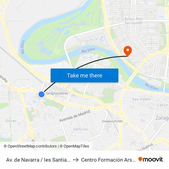 Av. de Navarra / Ies Santiago Hernández to Centro Formación Arsenio Jimeno map