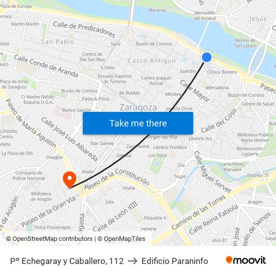 Pº Echegaray y Caballero, 112 to Edificio Paraninfo map