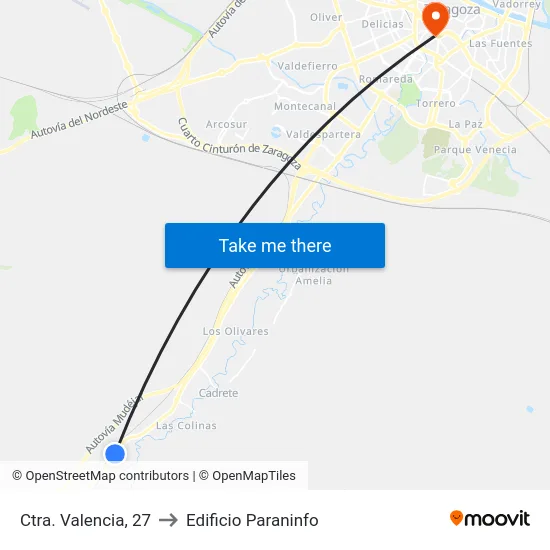 Ctra. Valencia, 27 to Edificio Paraninfo map