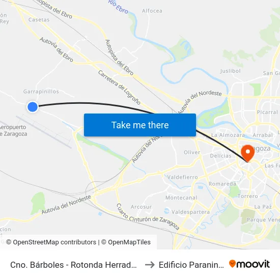 Cno. Bárboles - Rotonda Herradura to Edificio Paraninfo map