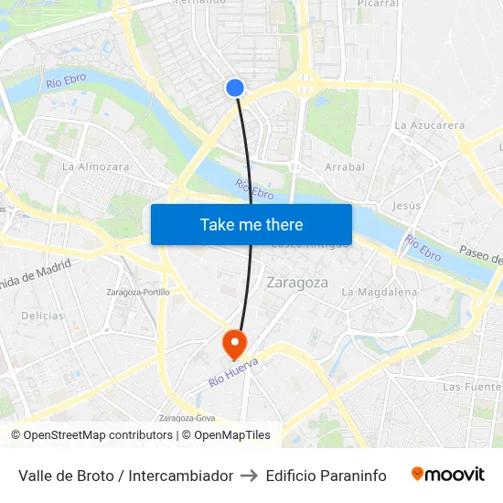 Valle de Broto / Intercambiador to Edificio Paraninfo map