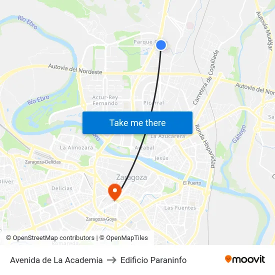 Avenida de La Academia to Edificio Paraninfo map