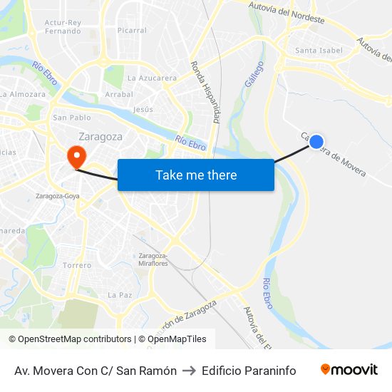 Av. Movera Con C/ San Ramón to Edificio Paraninfo map
