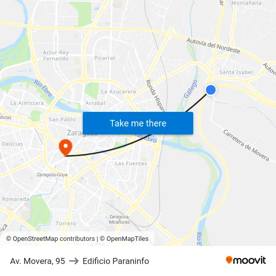 Av. Movera, 95 to Edificio Paraninfo map