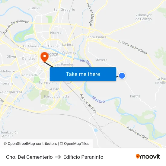 Cno. Del Cementerio to Edificio Paraninfo map