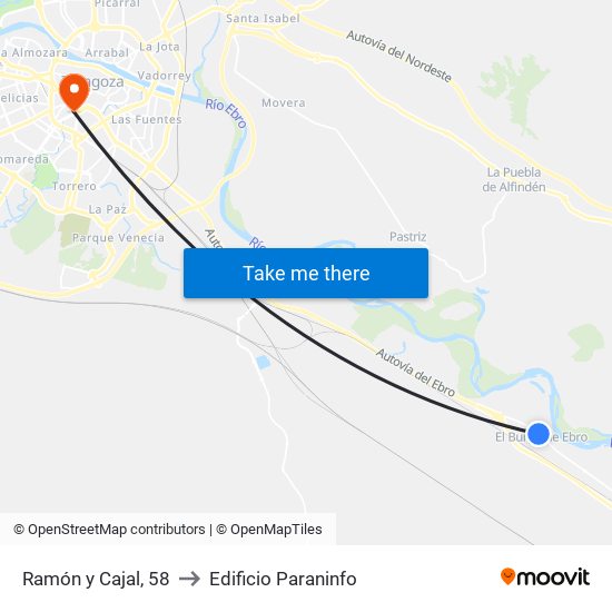 Ramón y Cajal, 58 to Edificio Paraninfo map