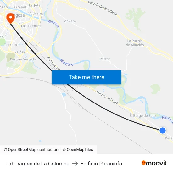 Urb. Virgen de La Columna to Edificio Paraninfo map