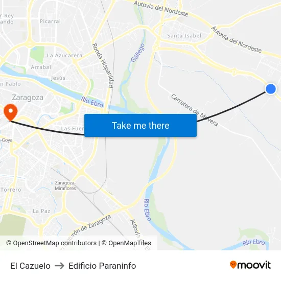 El Cazuelo to Edificio Paraninfo map