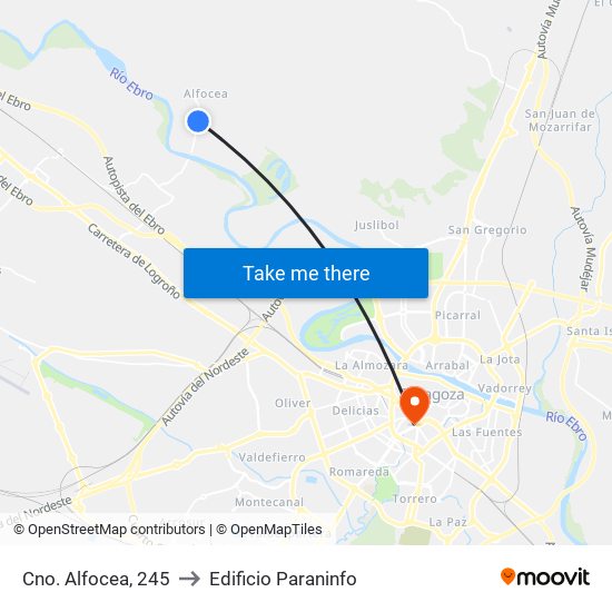 Cno. Alfocea, 245 to Edificio Paraninfo map