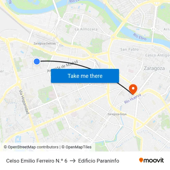 Celso Emilio Ferreiro N.º 6 to Edificio Paraninfo map
