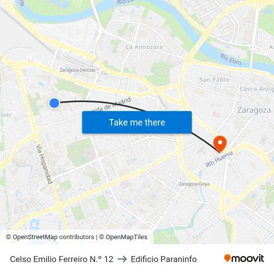 Celso Emilio Ferreiro N.º 12 to Edificio Paraninfo map