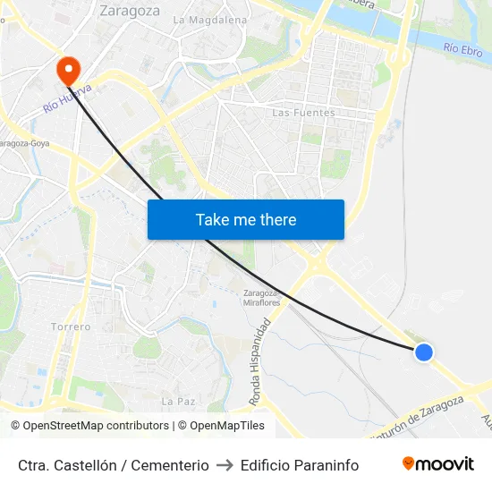 Ctra. Castellón / Cementerio to Edificio Paraninfo map