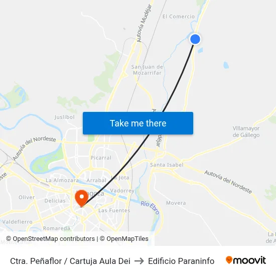 Ctra. Peñaflor / Cartuja Aula Dei to Edificio Paraninfo map