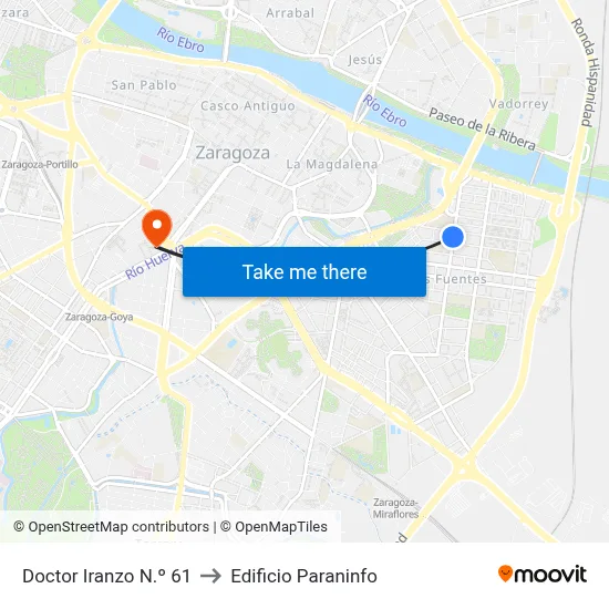 Doctor Iranzo N.º 61 to Edificio Paraninfo map