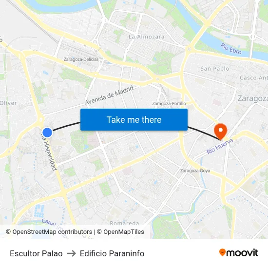 Escultor Palao to Edificio Paraninfo map