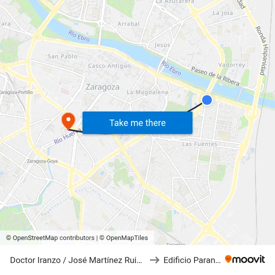 Doctor Iranzo / José Martínez Ruiz Azorín to Edificio Paraninfo map
