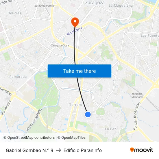 Gabriel Gombao N.º 9 to Edificio Paraninfo map