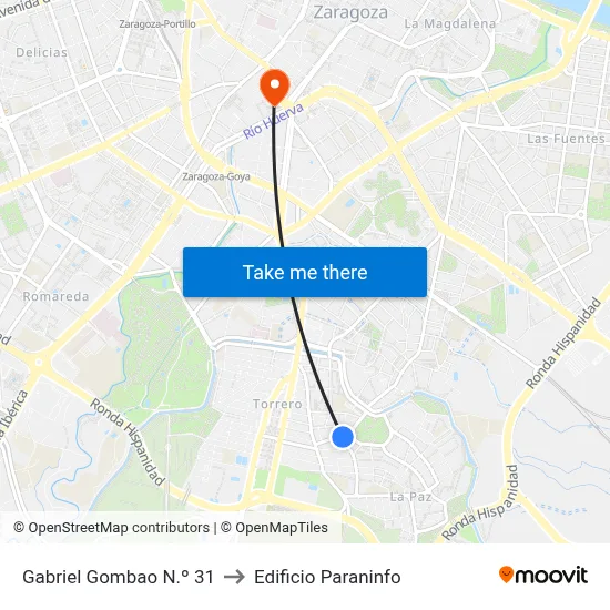 Gabriel Gombao N.º 31 to Edificio Paraninfo map