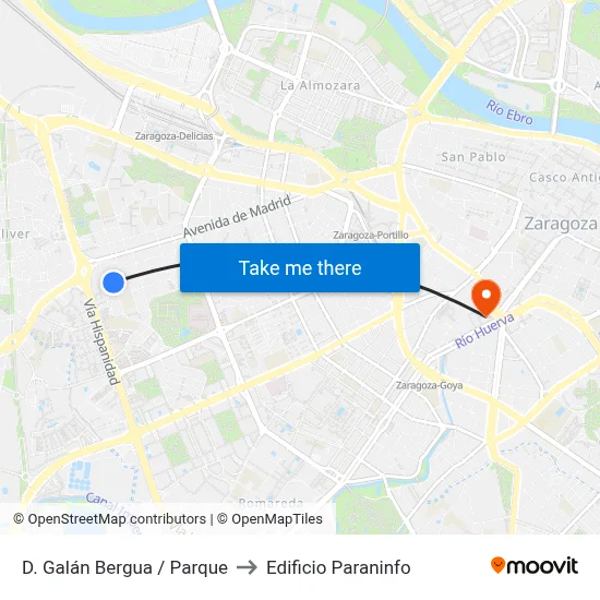 D. Galán Bergua / Parque to Edificio Paraninfo map
