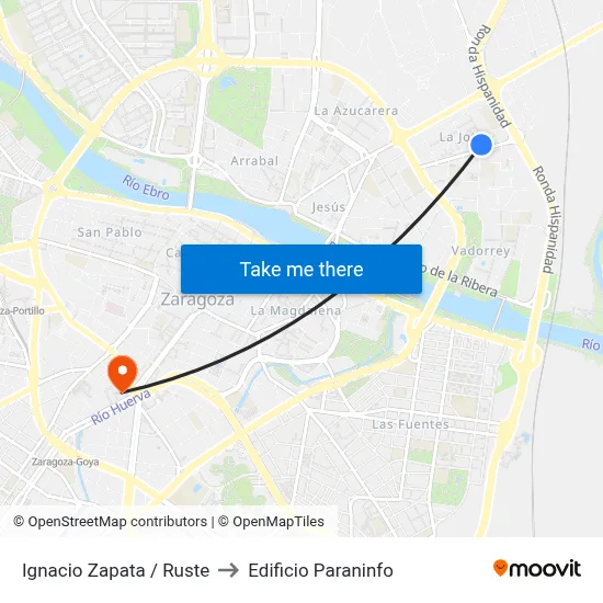 Ignacio Zapata / Ruste to Edificio Paraninfo map