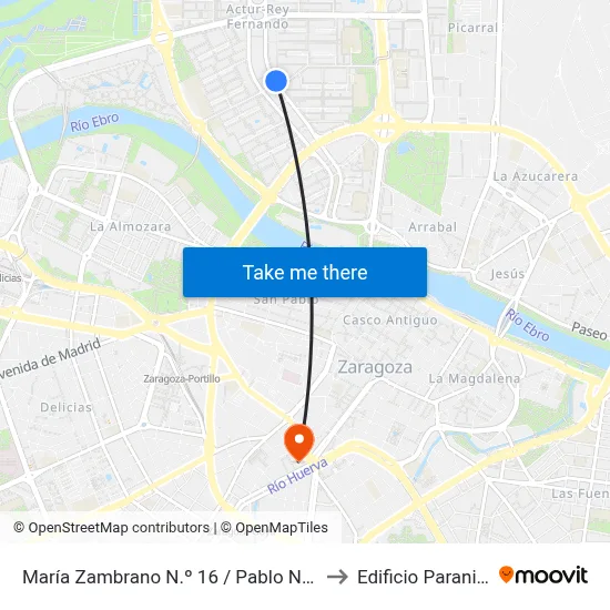 María Zambrano N.º 16 / Pablo Neruda to Edificio Paraninfo map