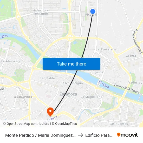 Monte Perdido / María Domínguez Remón to Edificio Paraninfo map