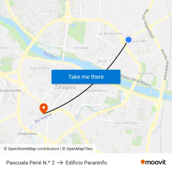 Pascuala Perié N.º 2 to Edificio Paraninfo map