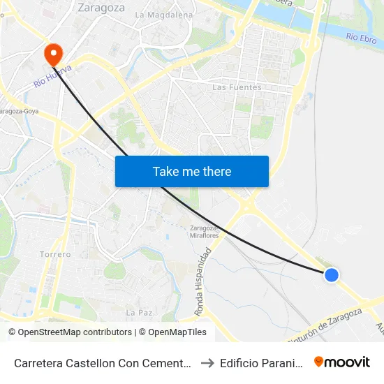 Carretera Castellon Con Cementerio to Edificio Paraninfo map