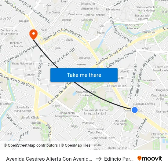 Avenida Cesáreo Alierta Con Avenida de San Jose to Edificio Paraninfo map