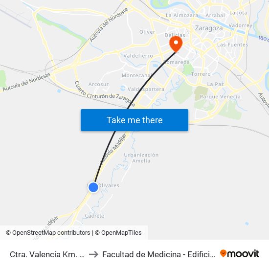 Ctra. Valencia Km. 12 to Facultad de Medicina - Edificio B map