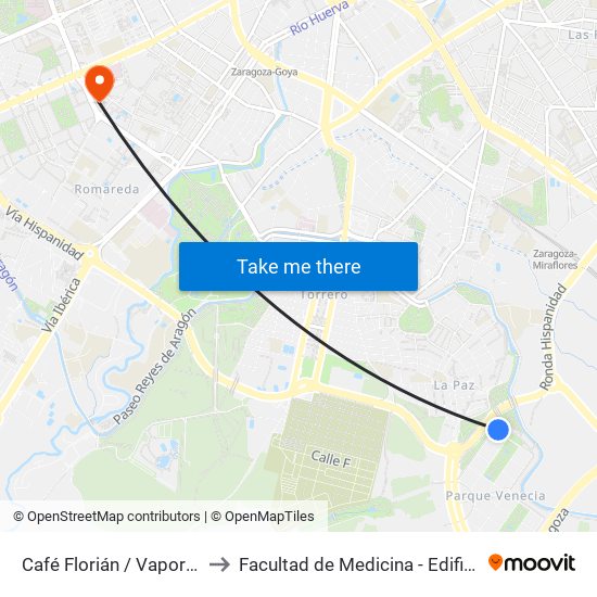 Café Florián / Vaporetto to Facultad de Medicina - Edificio B map