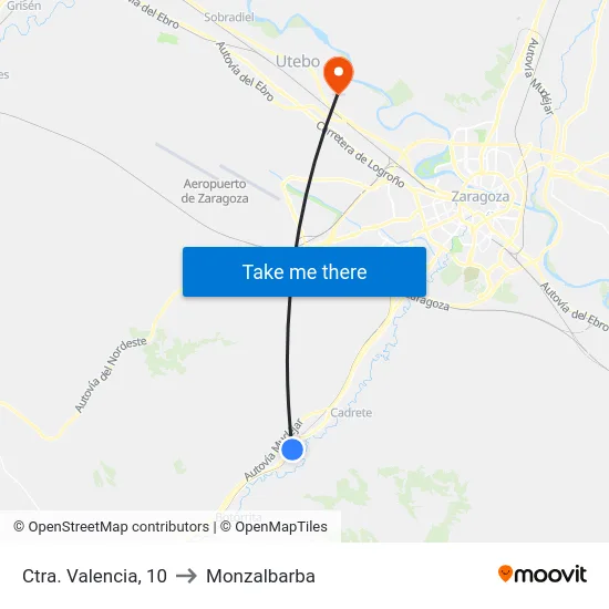 Ctra. Valencia, 10 to Monzalbarba map