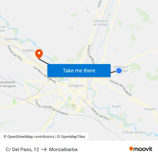 C/ Del Paso, 12 to Monzalbarba map